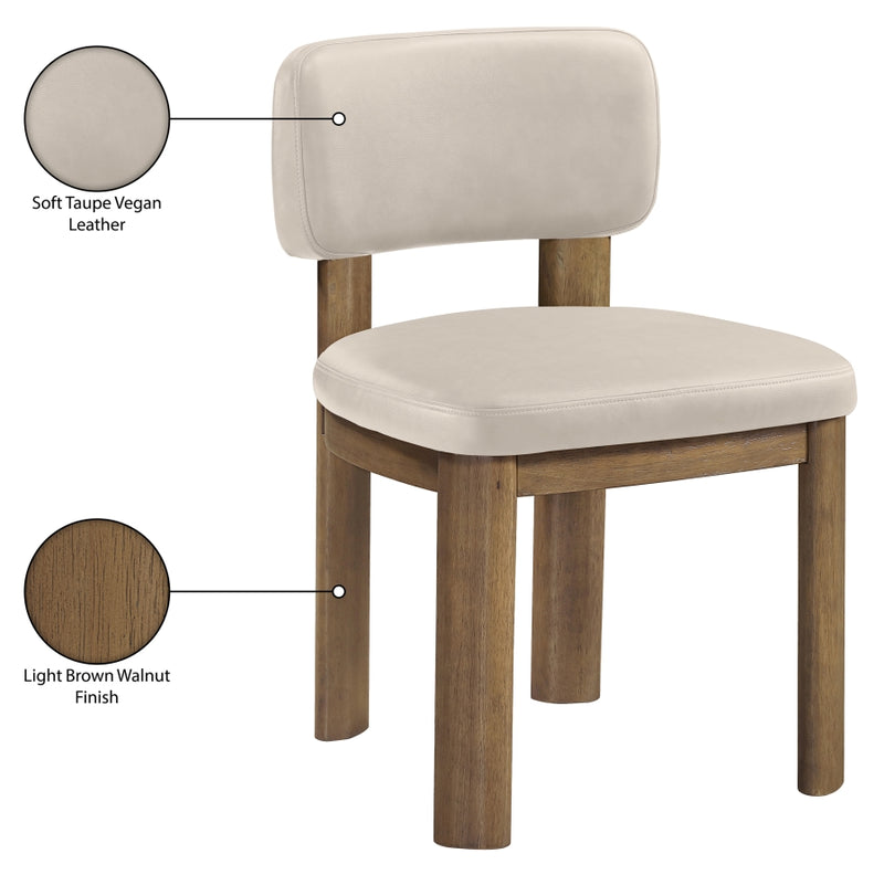Paloma Vegan Leather Upholstered Dining Chair in Taupe, Set of 2 - 88053Taupe-C