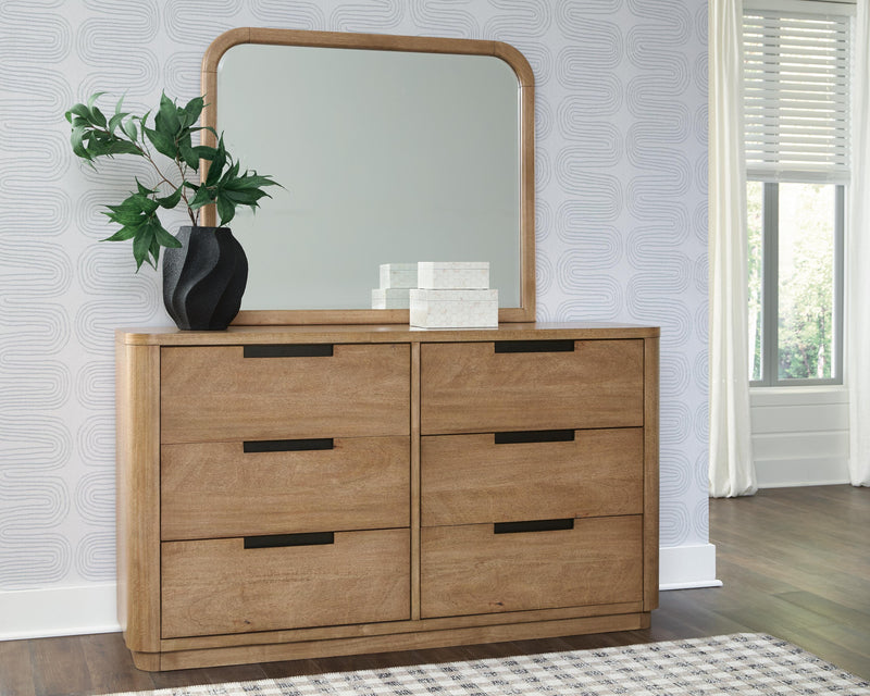 Pamaria Light Brown Dresser and Mirror - PCB802B1