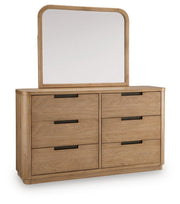 Pamaria Light Brown Dresser and Mirror - PCB802B1