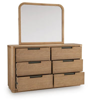 Pamaria Light Brown Dresser and Mirror - PCB802B1