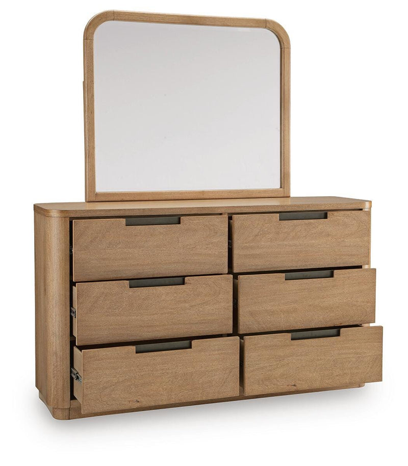 Pamaria Light Brown Dresser and Mirror - PCB802B1