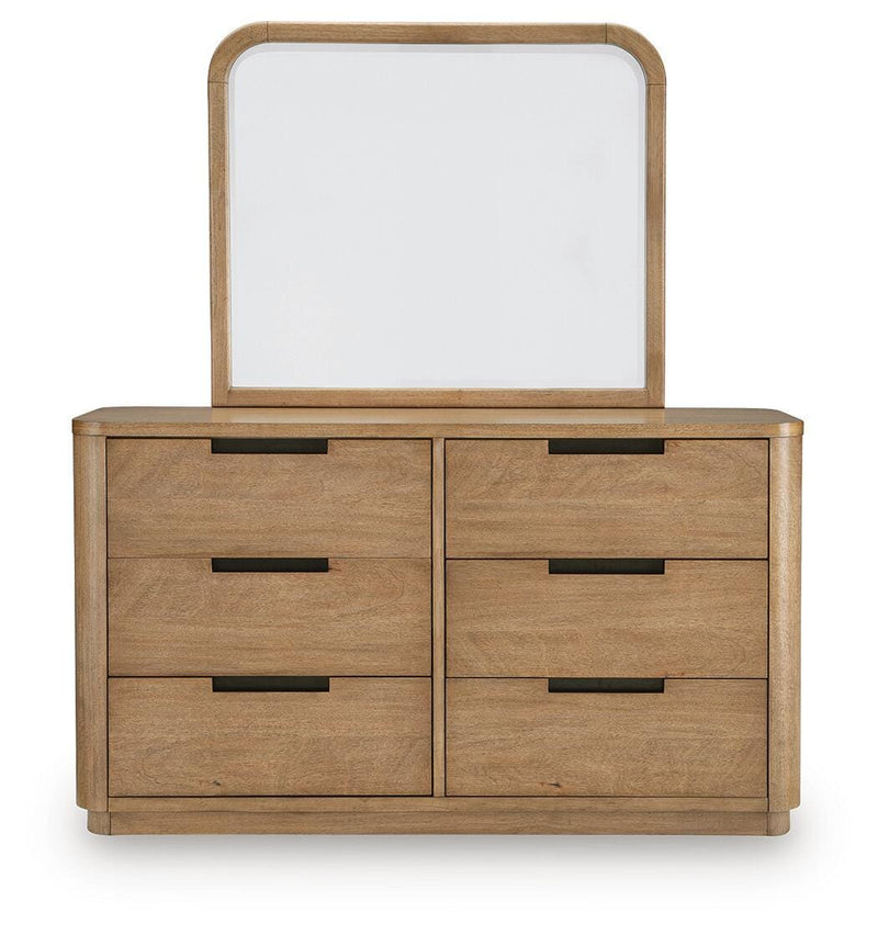 Pamaria Light Brown Dresser and Mirror - PCB802B1