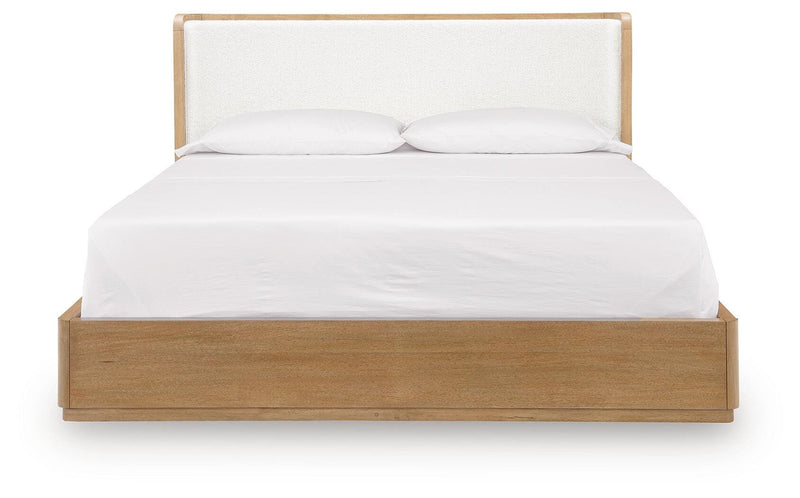Pamaria Light Brown King Upholstered Bed - PCB802B7