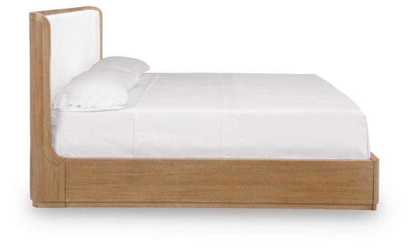 Pamaria Light Brown King Upholstered Bed - PCB802B7