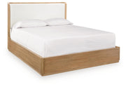 Pamaria Light Brown Queen Upholstered Bed - PCB802B4
