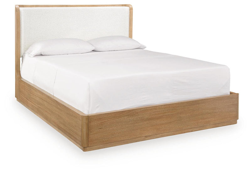 Pamaria Light Brown Queen Upholstered Bed - PCB802B4