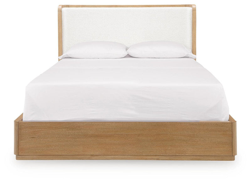 Pamaria Light Brown Queen Upholstered Bed - PCB802B4