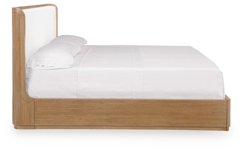 Pamaria Light Brown Queen Upholstered Bed - PCB802B4