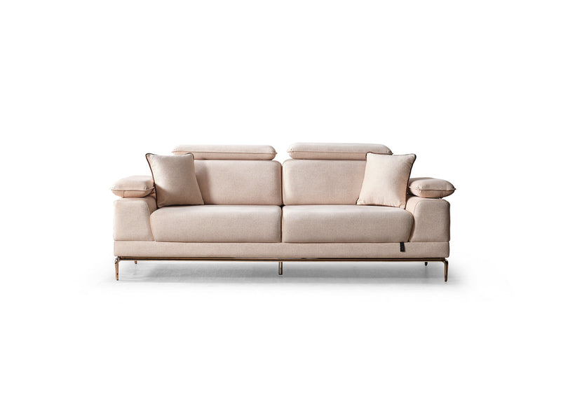 Pamukkale 3-pieces (Sofa & Loveseat & Chair) Livingroom in White - Brown - 200-ELIF-PAM-A214-321