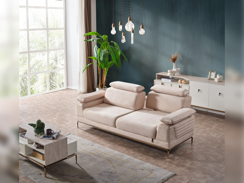 Pamukkale Convertible Loveseat in White - 200-ELIF-PAM-A214-2