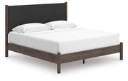 Pamytta Brown King Upholstered Panel Platform Bed - PCB2614B28