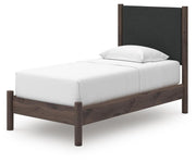 Pamytta Brown Twin Upholstered Panel Platform Bed - PCB2614B8