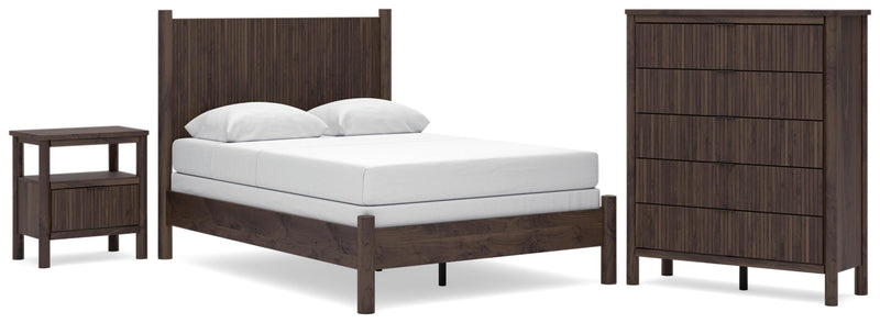 Pamytta Full Panel Bed, Chest and  Nightstand in Brown - PKG022768