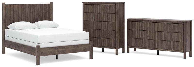 Pamytta Full Panel Bed, Dresser and Chest in Brown - PKG022767