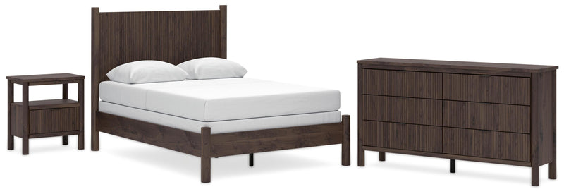 Pamytta Full Panel Bed, Dresser and Nightstand in Brown - PKG022710