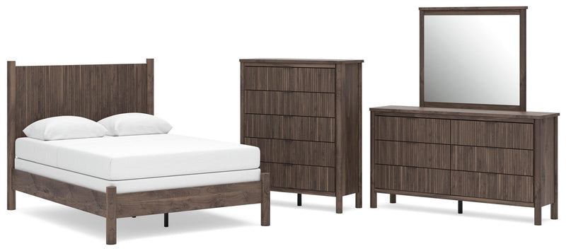 Pamytta Full Panel Bed, Dresser, Mirror and Chest in Brown - PKG022707