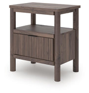 Pamytta Full Panel Platform Bed, Chest and  Nightstand in Brown - PKG022756