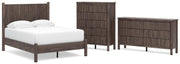 Pamytta Full Panel Platform Bed, Dresser and Chest in Brown - PKG022755