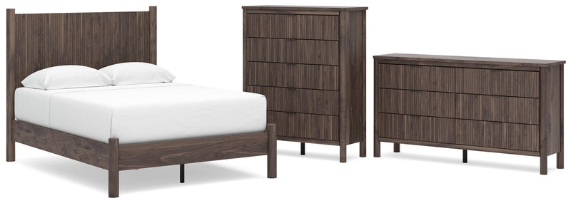 Pamytta Full Panel Platform Bed, Dresser and Chest in Brown - PKG022755