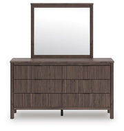Pamytta Full Panel Platform Bed, Dresser and Mirror in Brown - PKG022669