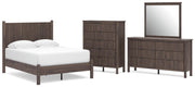 Pamytta Full Panel Platform Bed, Dresser, Mirror and Chest in Brown - PKG022671
