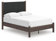 Pamytta Full Upholstered Panel Platform Bed, Chest and  Nightstand in Brown - PKG022762