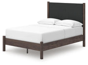 Pamytta Full Upholstered Panel Platform Bed, Chest and  Nightstand in Brown - PKG022762