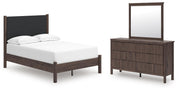 Pamytta Full Upholstered Platform Bed, Dresser and Mirror - PCB2614B11