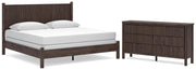 Pamytta King Panel Bed and Dresser in Brown - PKG022739