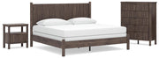 Pamytta King Panel Bed, Chest and  Nightstand in Brown - PKG022778