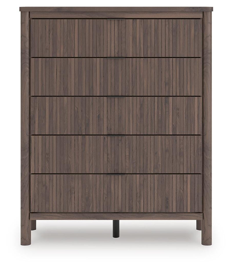 Pamytta King Panel Platform Bed, Chest and  Nightstand in Brown - PKG022780