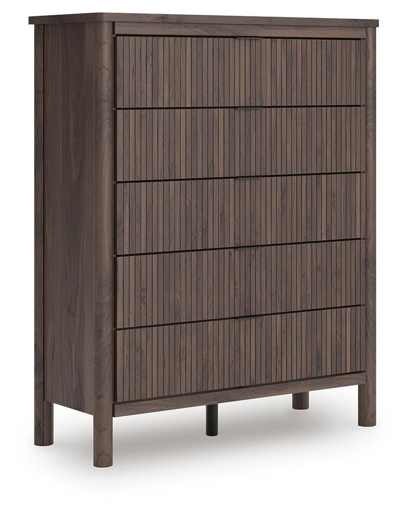 Pamytta King Panel Platform Bed, Chest and  Nightstand in Brown - PKG022780