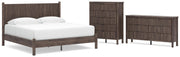 Pamytta King Panel Platform Bed, Dresser and Chest in Brown - PKG022779