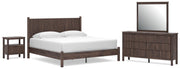 Pamytta King Panel Platform Bed, Dresser and Nightstand in Brown - PKG022742