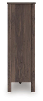 Pamytta King Upholstered Panel Bed, Dresser, Mirror and Chest in Brown - PKG022787
