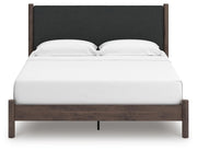 Pamytta King Upholstered Panel Platform Bed and Dresser in Brown - PKG022751