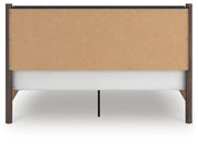 Pamytta King Upholstered Panel Platform Bed and Dresser in Brown - PKG022751