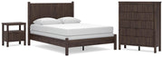 Pamytta Queen Panel Bed, Chest and  Nightstand in Brown - PKG022770