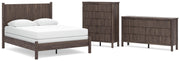 Pamytta Queen Panel Bed, Dresser and Chest in Brown - PKG022769