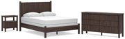 Pamytta Queen Panel Bed, Dresser and Nightstand in Brown - PKG022716