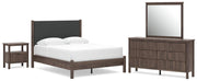Pamytta Queen Panel Bed, Dresser, Mirror and Nightstand - B2614B38