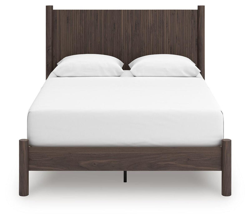 Pamytta Queen Panel Platform Bed and Dresser in Brown - PKG022679