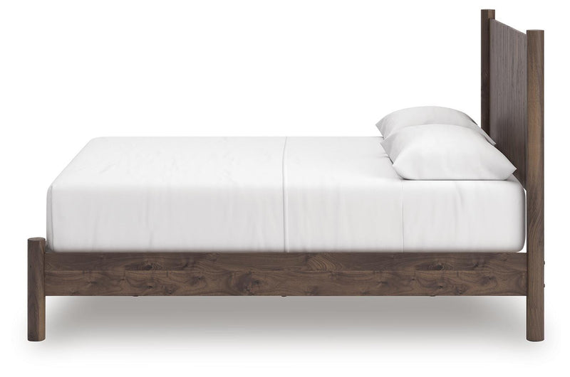 Pamytta Queen Panel Platform Bed and Dresser in Brown - PKG022679
