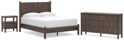 Pamytta Queen Panel Platform Bed, Dresser and Nightstand in Brown - PKG022680