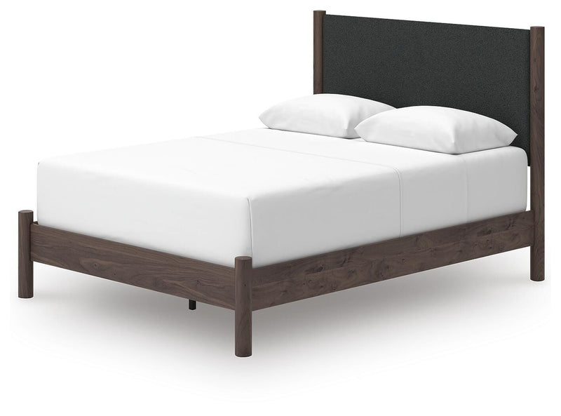 Pamytta Queen Upholstered Panel Bed, Dresser and Mirror - PCB2614B25
