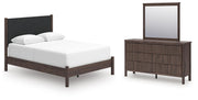 Pamytta Queen Upholstered Panel Bed, Dresser and Mirror - PCB2614B25