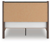 Pamytta Queen Upholstered Panel Platform Bed, Chest and  Nightstand in Brown - PKG022764