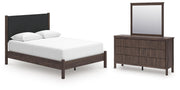 Pamytta Queen Upholstered Platform Bed, Dresser and Mirror - PCB2614B13