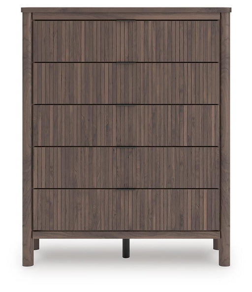 Pamytta Twin Panel Platform Bed, Chest and  Nightstand in Brown - PKG022754
