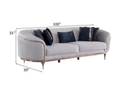 Pandora 100" Wide Striped Sofa - Gate FurnitureSofas